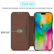For iPhone 16 Plus LC.IMEEKE Hon Ancient Series Flip Leather Phone Case(Coffee)