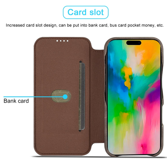 For iPhone 16 Plus LC.IMEEKE Hon Ancient Series Flip Leather Phone Case(Coffee)