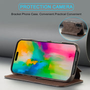 For iPhone 16 Plus LC.IMEEKE Hon Ancient Series Flip Leather Phone Case(Coffee)