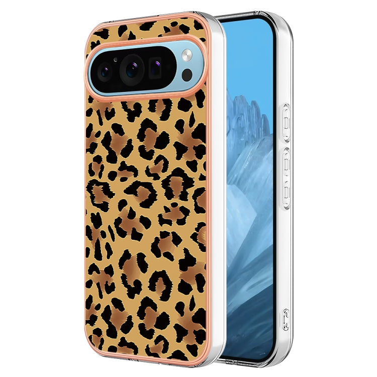 For Google Pixel 9 / 9 Pro Electroplating Dual-side IMD Phone Case(Leopard Print)