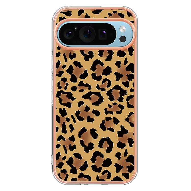 For Google Pixel 9 / 9 Pro Electroplating Dual-side IMD Phone Case(Leopard Print)