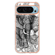 For Google Pixel 9 / 9 Pro Electroplating Dual-side IMD Phone Case(Totem Elephant)