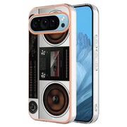 For Google Pixel 9 / 9 Pro Electroplating Dual-side IMD Phone Case(Retro Radio)