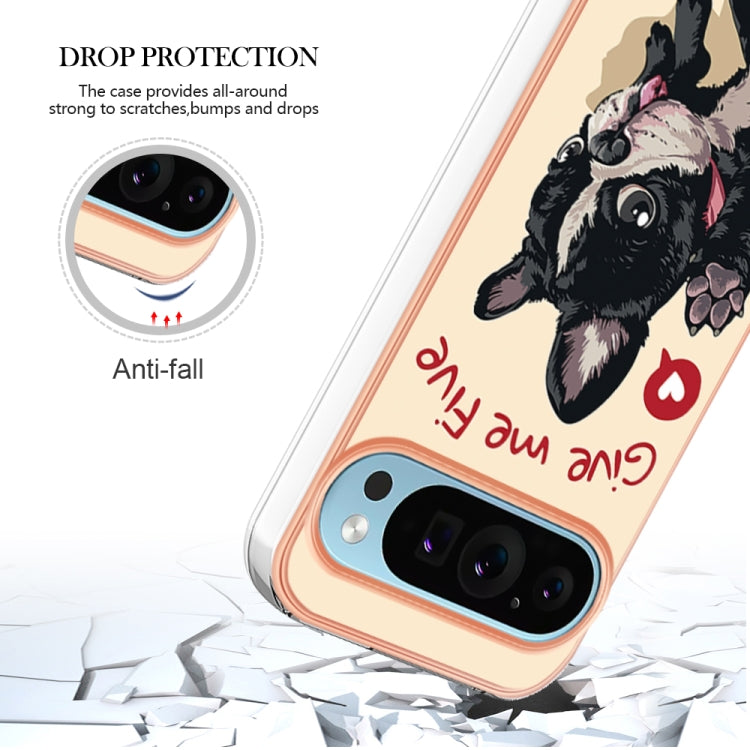 For Google Pixel 9 / 9 Pro Electroplating Dual-side IMD Phone Case(Lucky Dog)