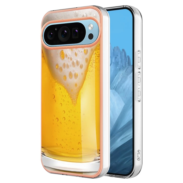 For Google Pixel 9 / 9 Pro Electroplating Dual-side IMD Phone Case(Draft Beer)