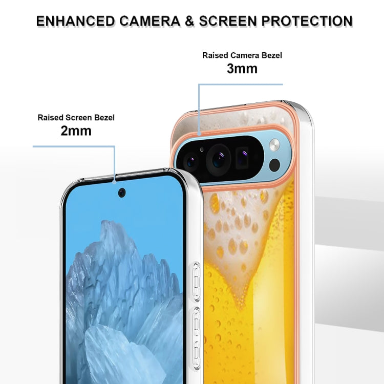 For Google Pixel 9 / 9 Pro Electroplating Dual-side IMD Phone Case(Draft Beer)