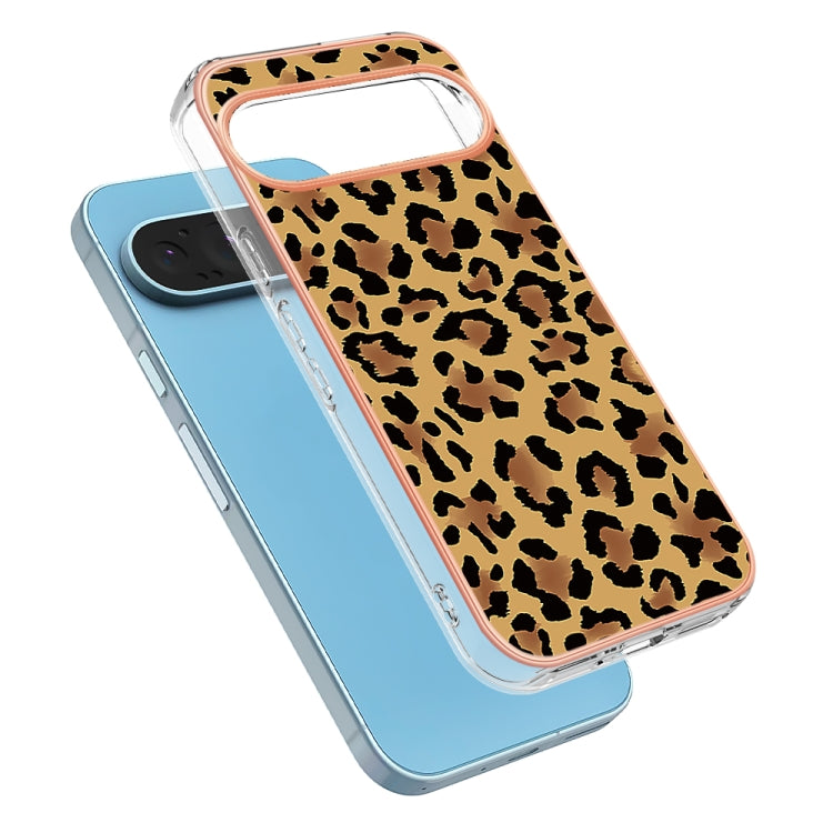 For Google Pixel 9 Pro XL Electroplating Dual-side IMD Phone Case(Leopard Print)