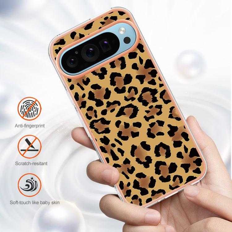 For Google Pixel 9 Pro XL Electroplating Dual-side IMD Phone Case(Leopard Print)
