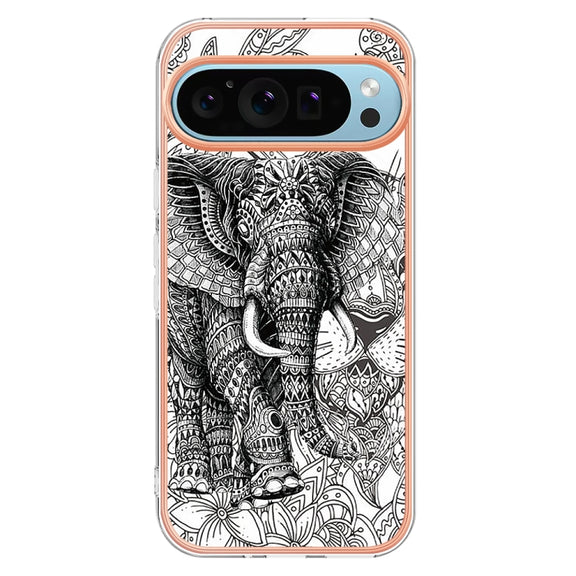For Google Pixel 9 Pro XL Electroplating Dual-side IMD Phone Case(Totem Elephant)