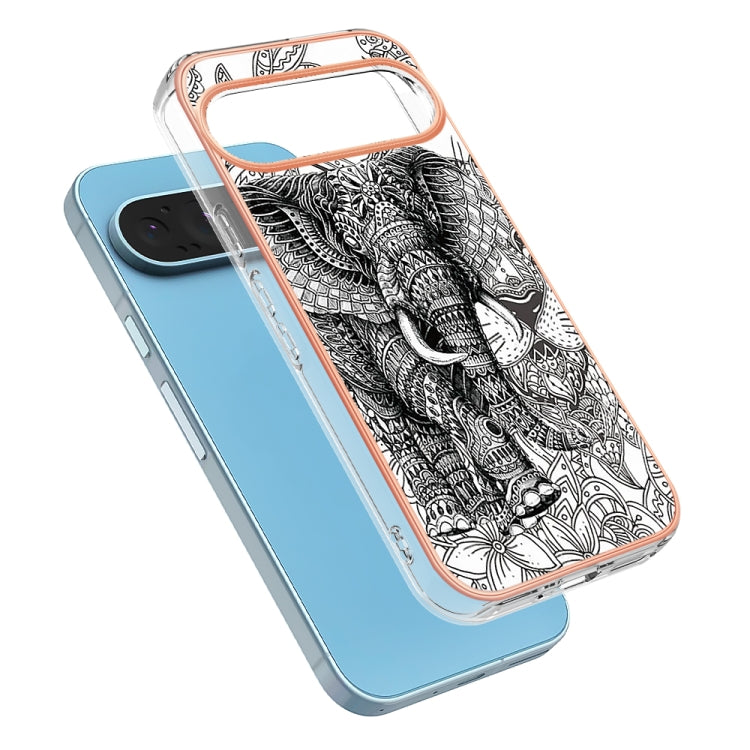 For Google Pixel 9 Pro XL Electroplating Dual-side IMD Phone Case(Totem Elephant)