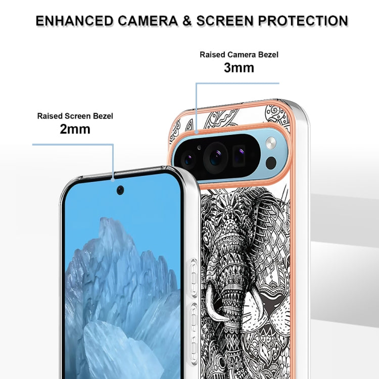 For Google Pixel 9 Pro XL Electroplating Dual-side IMD Phone Case(Totem Elephant)