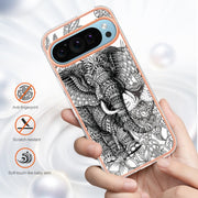 For Google Pixel 9 Pro XL Electroplating Dual-side IMD Phone Case(Totem Elephant)