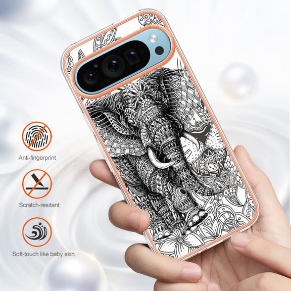 For Google Pixel 9 Pro XL Electroplating Dual-side IMD Phone Case(Totem Elephant)