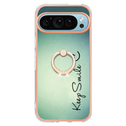 For Google Pixel 9 / 9 Pro Electroplating Dual-side IMD Phone Case with Ring Holder(Smile)