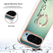 For Google Pixel 9 / 9 Pro Electroplating Dual-side IMD Phone Case with Ring Holder(Smile)