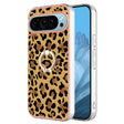 For Google Pixel 9 / 9 Pro Electroplating Dual-side IMD Phone Case with Ring Holder(Leopard Print) - Google Cases by PMC TechLife | Online Shopping South Africa | PMC TechLife | Buy Now Pay Later Mobicred