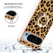 For Google Pixel 9 / 9 Pro Electroplating Dual-side IMD Phone Case with Ring Holder(Leopard Print)