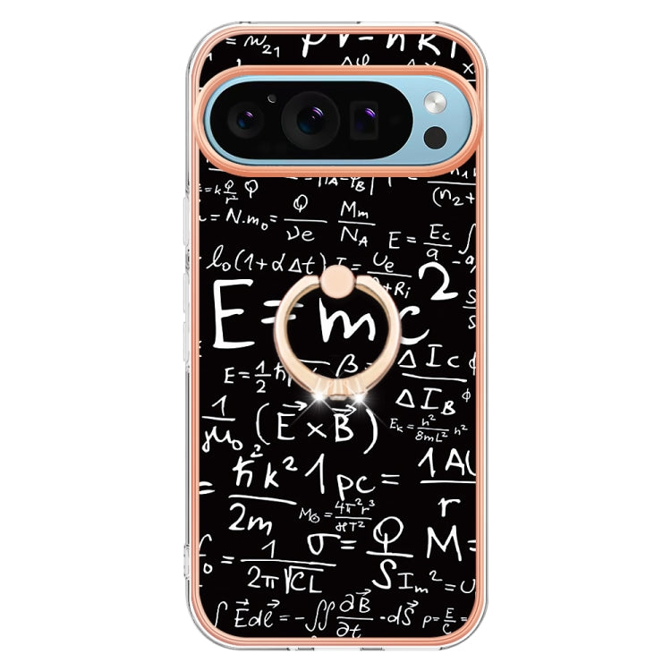 For Google Pixel 9 / 9 Pro Electroplating Dual-side IMD Phone Case with Ring Holder(Equation)
