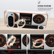 For Google Pixel 9 / 9 Pro Electroplating Dual-side IMD Phone Case with Ring Holder(Retro Radio)