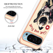 For Google Pixel 9 / 9 Pro Electroplating Dual-side IMD Phone Case with Ring Holder(Lucky Dog)
