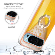 For Google Pixel 9 / 9 Pro Electroplating Dual-side IMD Phone Case with Ring Holder(Draft Beer)