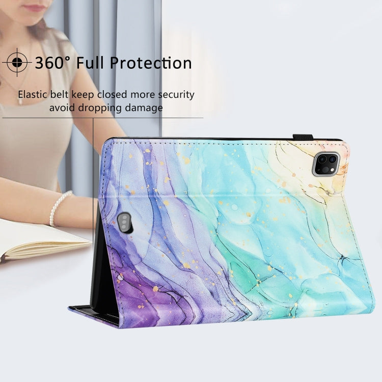 For iPad Pro 11 2024 Sewing Litchi Texture Smart Leather Tablet Case(Oil Painting)