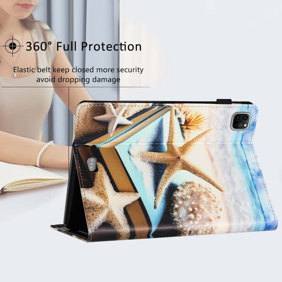 For iPad Pro 11 2024 Sewing Litchi Texture Smart Leather Tablet Case(Starfish)