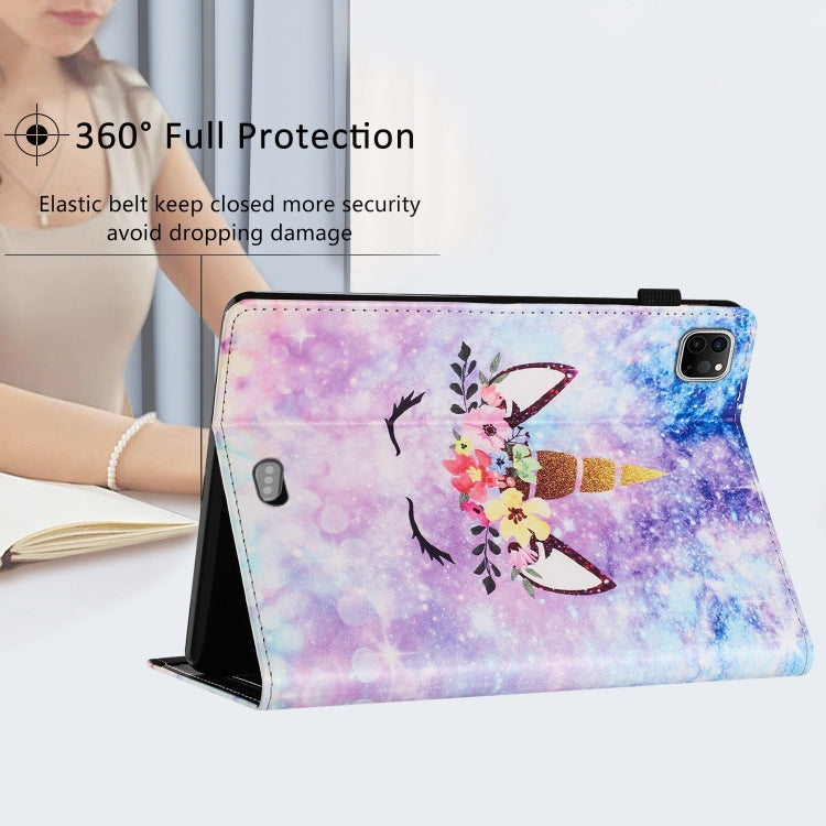For iPad Pro 11 2024 Sewing Litchi Texture Smart Leather Tablet Case(Smiling Face)