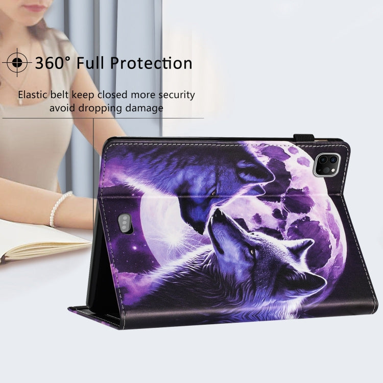 For iPad Pro 11 2024 Sewing Litchi Texture Smart Leather Tablet Case(Wolf)