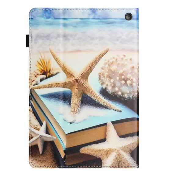 For Amazon Kindle Fire HD 8 2020 2022 Sewing Litchi Texture Smart Leather Tablet Case(Starfish)