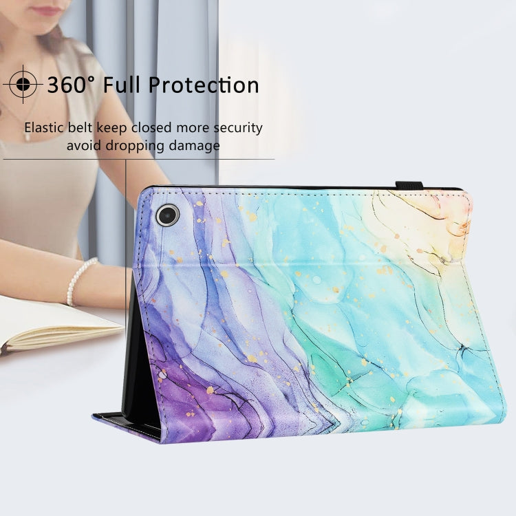 For Amazon Kindle Fire HD 10 2021 Sewing Litchi Texture Smart Leather Tablet Case(Oil Painting)