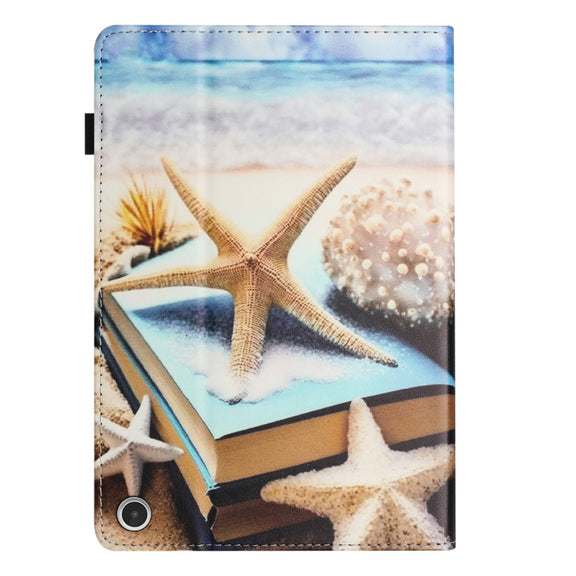 For Amazon Kindle Fire HD 10 2021 Sewing Litchi Texture Smart Leather Tablet Case(Starfish)