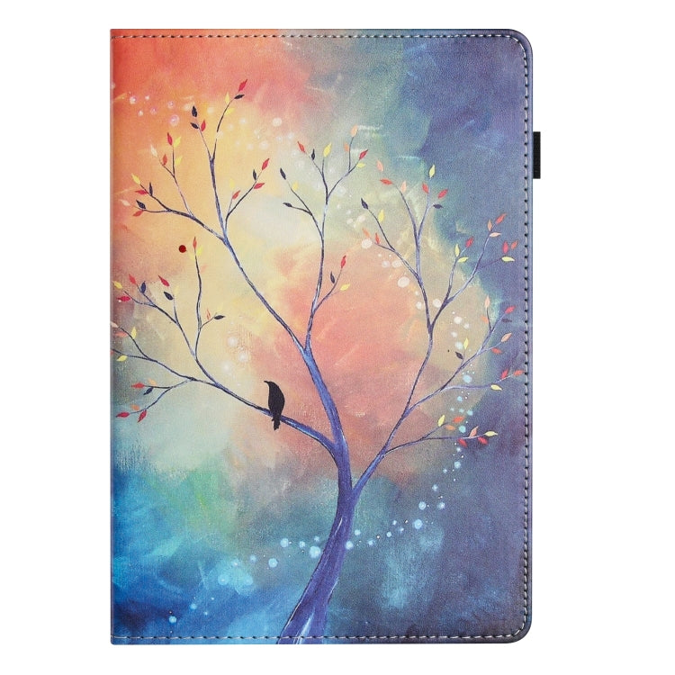 For Amazon Kindle Fire Max 11 2023 Sewing Litchi Texture Smart Leather Tablet Case(Oil Painting Tree)