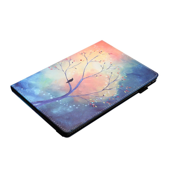 For Amazon Kindle Fire Max 11 2023 Sewing Litchi Texture Smart Leather Tablet Case(Oil Painting Tree)