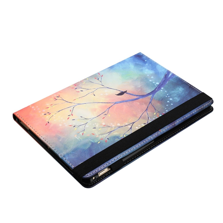 For Amazon Kindle Fire Max 11 2023 Sewing Litchi Texture Smart Leather Tablet Case(Oil Painting Tree)