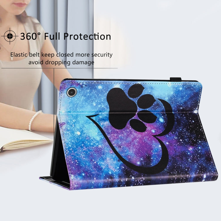 For Amazon Kindle Fire Max 11 2023 Sewing Litchi Texture Smart Leather Tablet Case(Footprint)