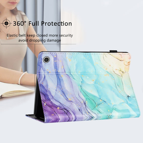 For Amazon Kindle Fire Max 11 2023 Sewing Litchi Texture Smart Leather Tablet Case(Oil Painting)