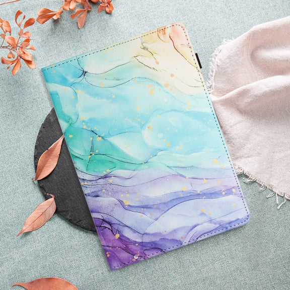 For Amazon Kindle Fire Max 11 2023 Sewing Litchi Texture Smart Leather Tablet Case(Oil Painting)