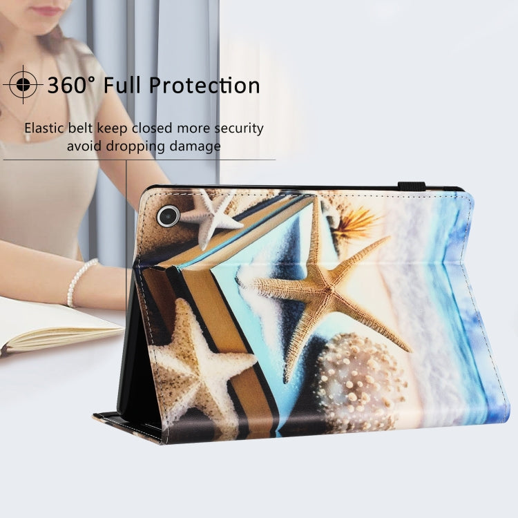 For Amazon Kindle Fire Max 11 2023 Sewing Litchi Texture Smart Leather Tablet Case(Starfish)