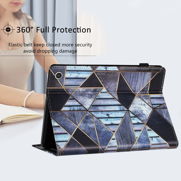For Amazon Kindle Fire Max 11 2023 Sewing Litchi Texture Smart Leather Tablet Case(Marble)