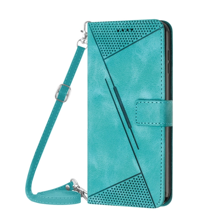 For vivo Y36 Dream Triangle Leather Phone Case with Lanyard(Green)