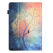 For Lenovo Tab M10 Sewing Litchi Texture Smart Leather Tablet Case(Oil Painting Tree)