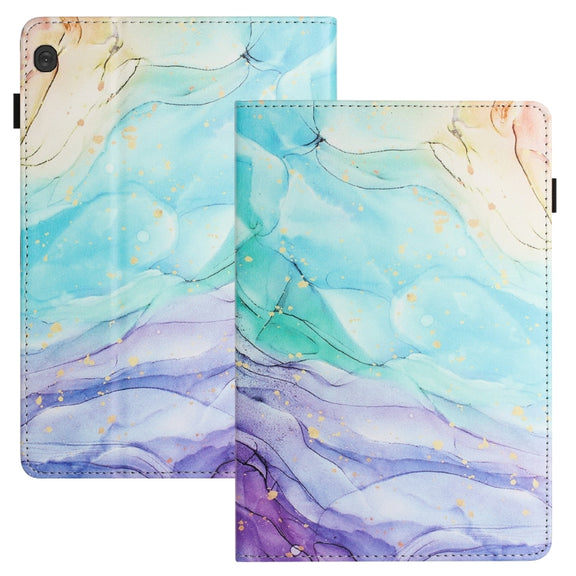 For Lenovo Tab M10 Sewing Litchi Texture Smart Leather Tablet Case(Oil Painting)