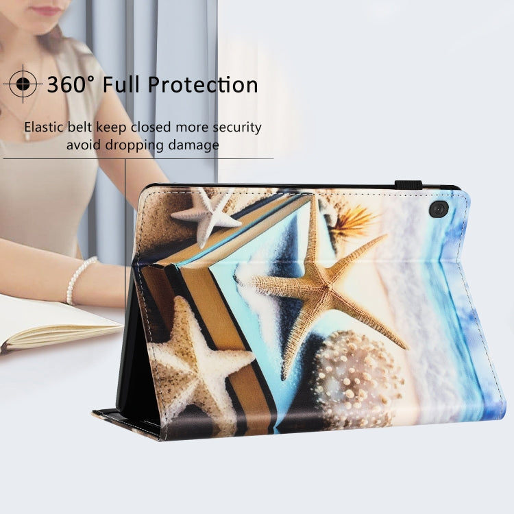 For Lenovo Tab M10 Sewing Litchi Texture Smart Leather Tablet Case(Starfish)