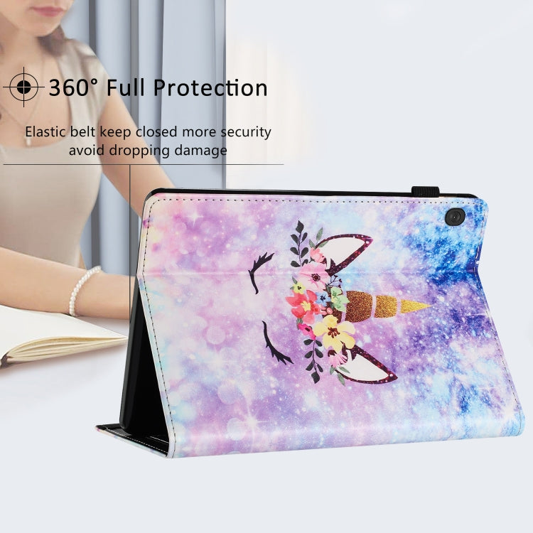 For Lenovo Tab M10 Sewing Litchi Texture Smart Leather Tablet Case(Smiling Face)