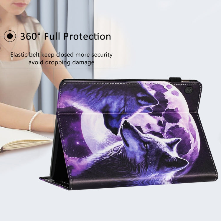 For Lenovo Tab M10 Sewing Litchi Texture Smart Leather Tablet Case(Wolf)