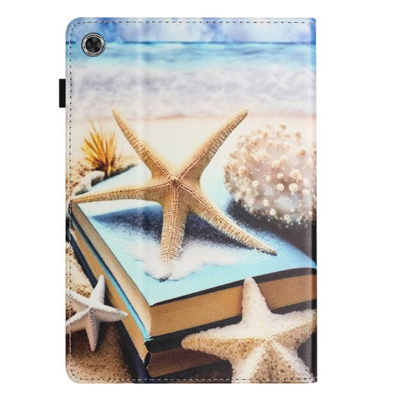 For Lenovo M10 Plus Sewing Litchi Texture Smart Leather Tablet Case(Starfish)