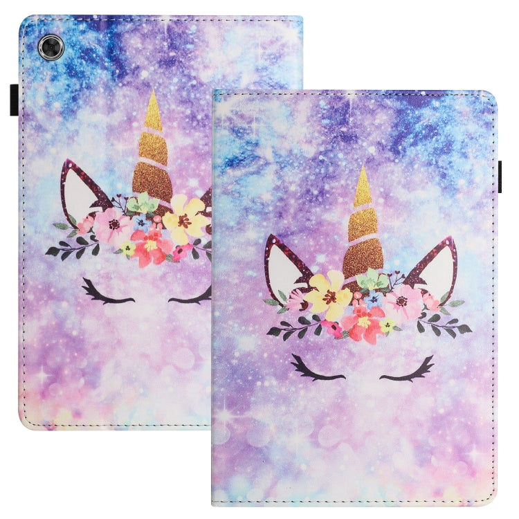 For Lenovo M10 Plus Sewing Litchi Texture Smart Leather Tablet Case(Smiling Face)