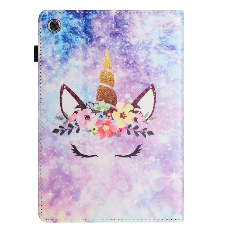 For Lenovo M10 Plus Sewing Litchi Texture Smart Leather Tablet Case(Smiling Face)