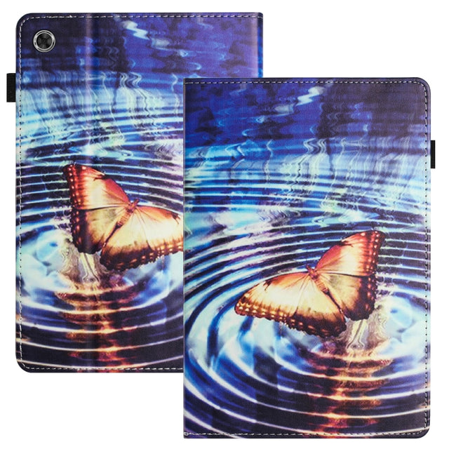 For Lenovo M10 Plus Sewing Litchi Texture Smart Leather Tablet Case(Butterfly)